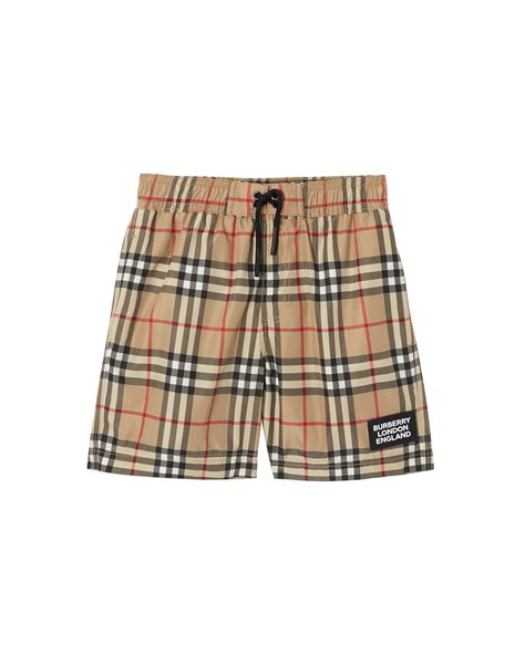 boys burberry swim trunks|burberry checker swim shorts.